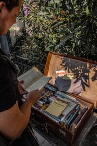 a person reading a book